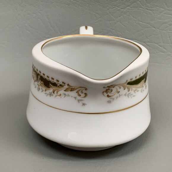 Signature Collection Creamer Queen Anne 113 White Green w/ Gold Trim - Picture 4 of 7
